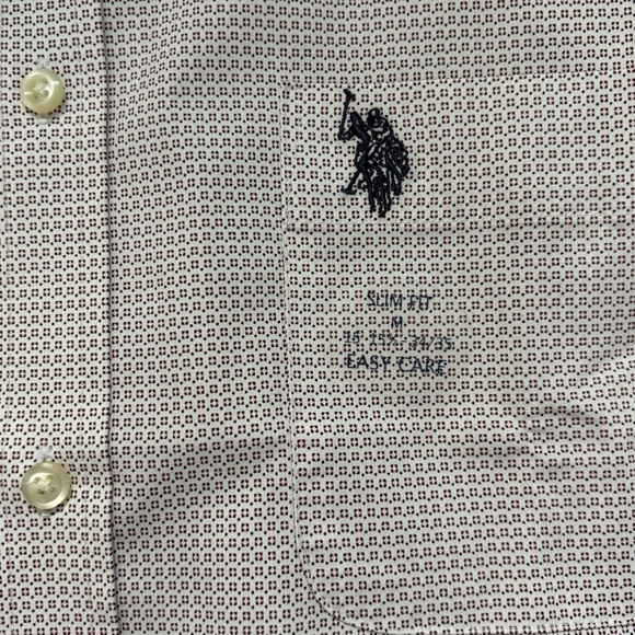 U.S. Polo Assn Collar Dress Shirt Mens Size Medium 15-15.5 New With Tag Pattern - Picture 3 of 5